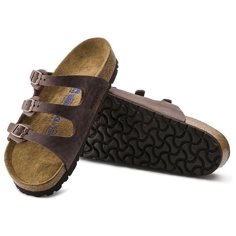 Birkenstock Soft Footbed Oiled Læder Florida Dame Brune | DK 459CTV